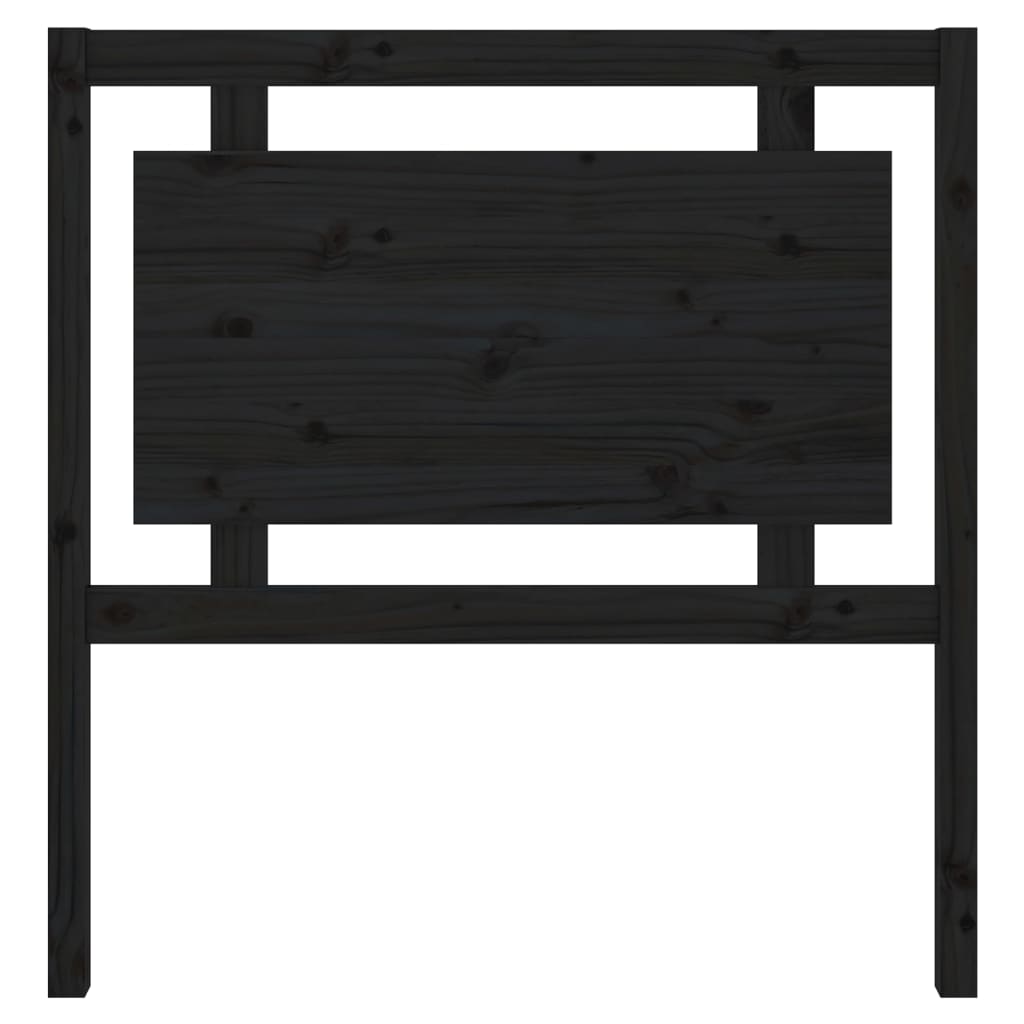 vidaXL Sengegavl svart 95,5x4x100 cm heltre furu