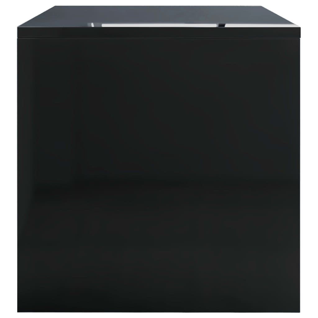 vidaXL Salongbord høyglans svart 100x40x40 cm sponplate