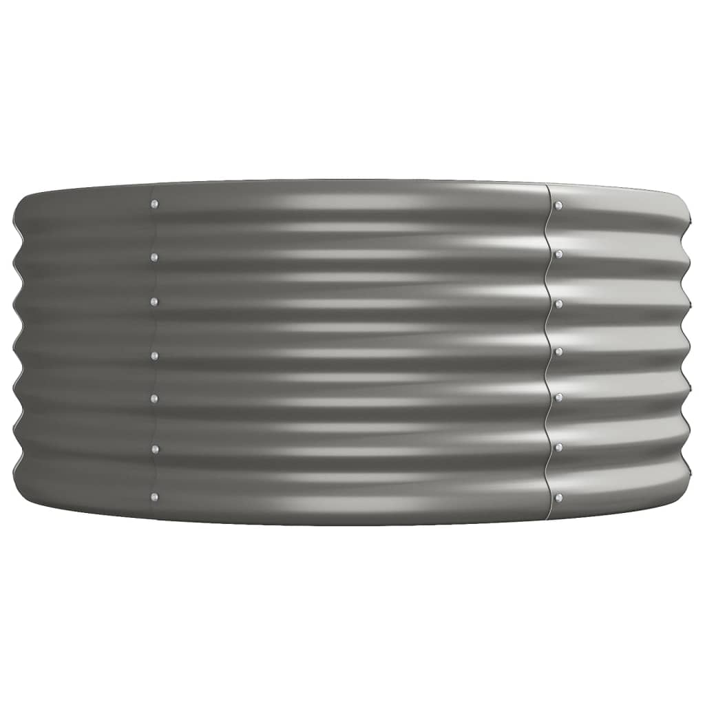 vidaXL Høybed pulverlakkert stål 512x80x36 cm grå