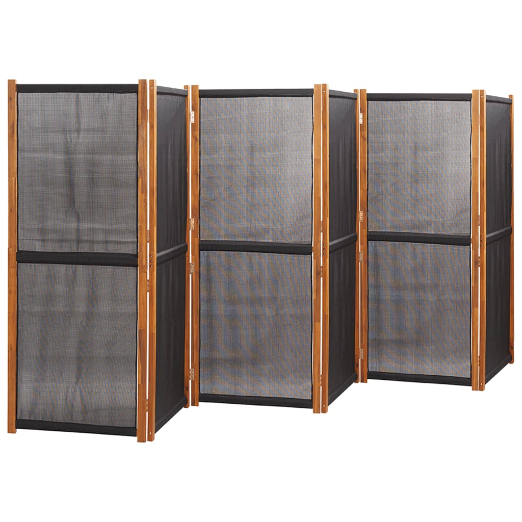 vidaXL Romdeler med 6 paneler svart 420x180 cm