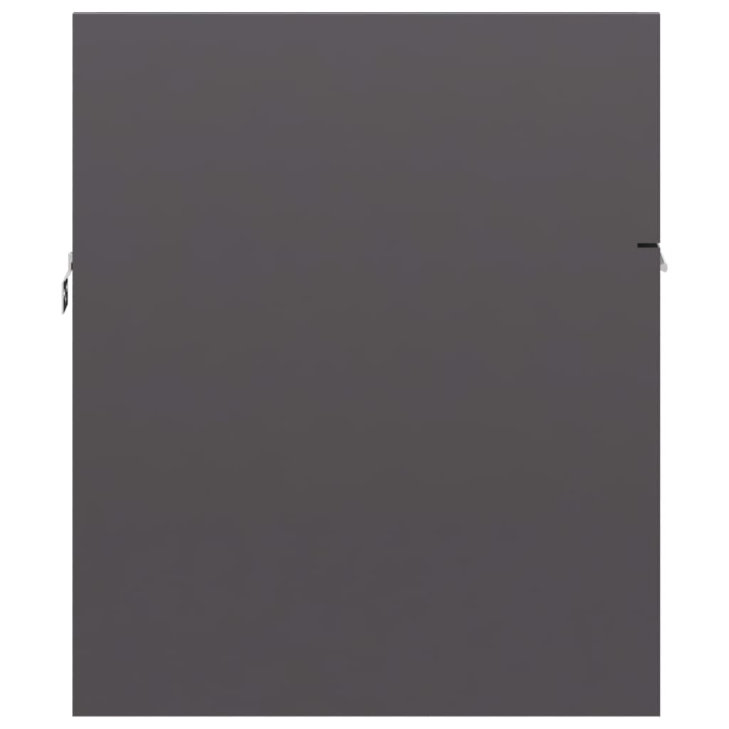 vidaXL Servantskap høyglans grå 90x38,5x46 cm sponplate