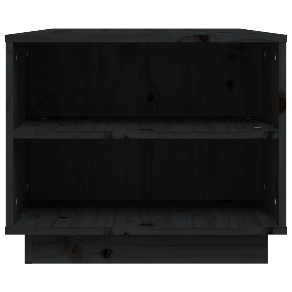 vidaXL Salongbord svart 90x49x40,5 cm heltre furu