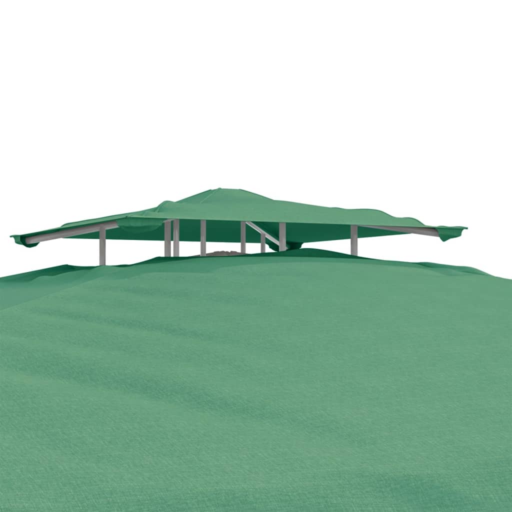 vidaXL Paviljong med dobbelttak grønn 3x3x2,68 m stoff