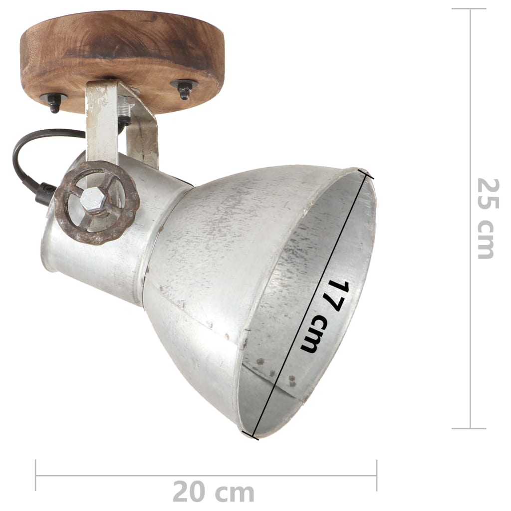 vidaXL Industrielle vegg-/taklamper 2 stk sølv 20x25 cm E27