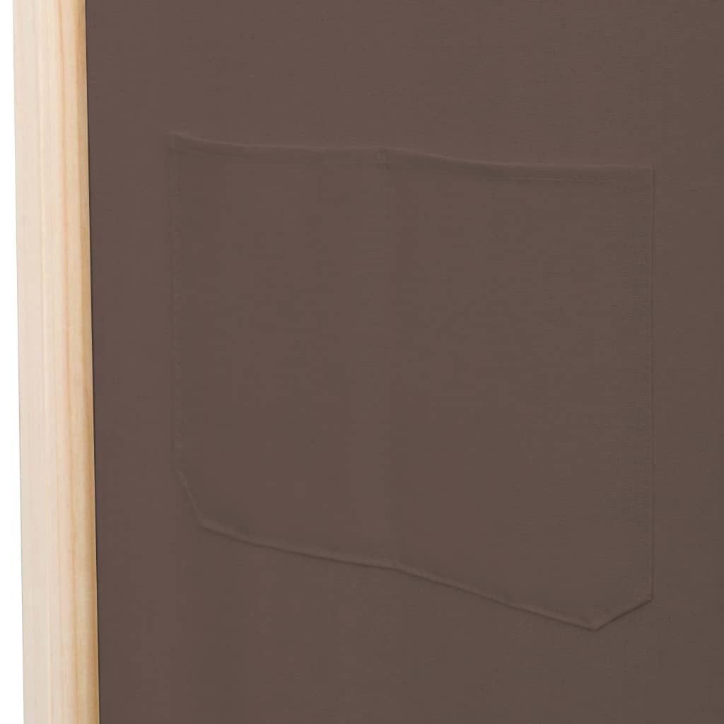 vidaXL Romdeler 3 paneler brun 120x170x4 cm stoff