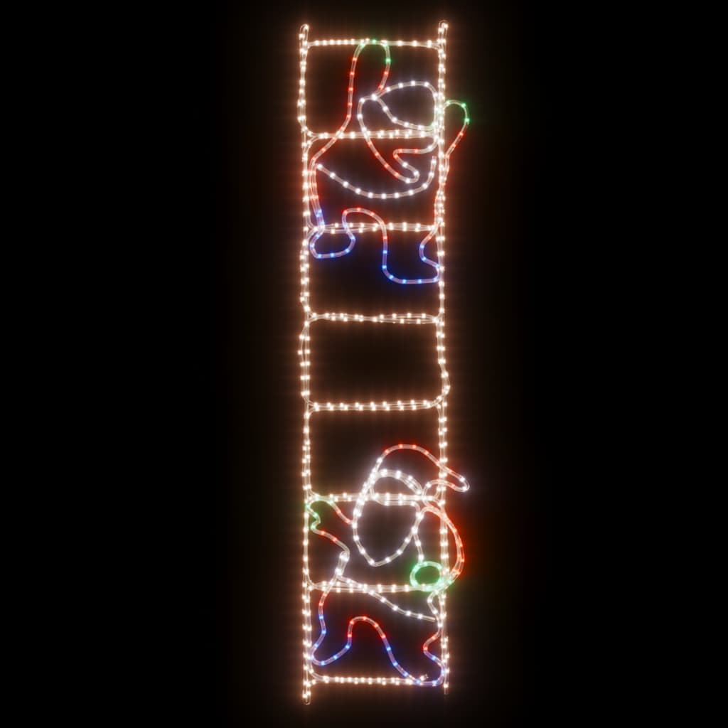 vidaXL Sammenleggbar julenisse på stige med 552 lysdioder 50x200 cm