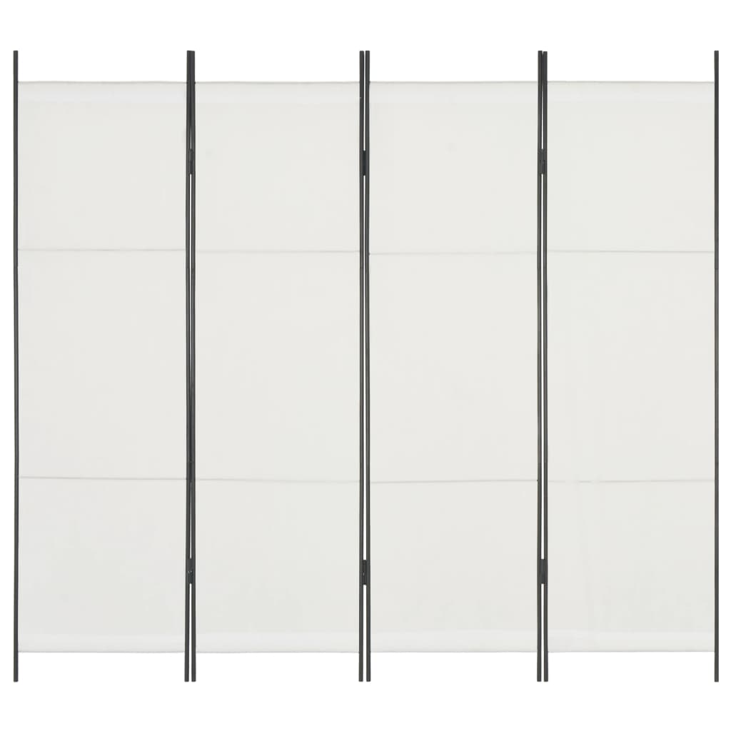 vidaXL Romdeler 4 paneler hvit 200x180 cm