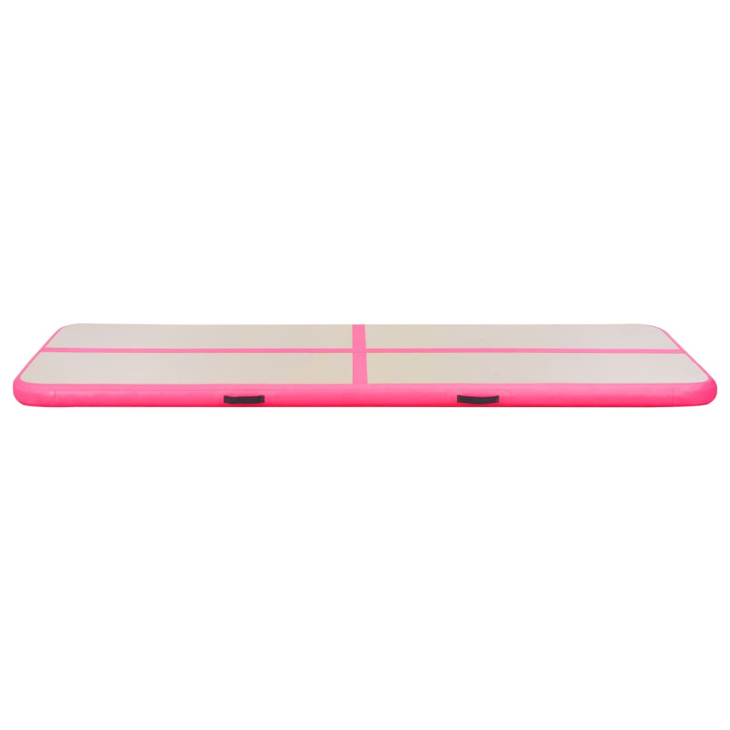 vidaXL Oppblåsbar gymnastikkmatte med pumpe 300x100x10 cm PVC rosa