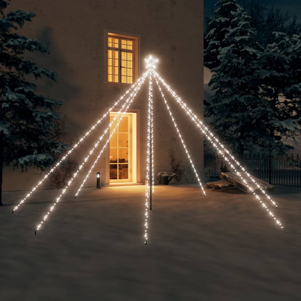 vidaXL juletrelys innendørs utendørs 576 LED kaldt hvitt 3,6 m