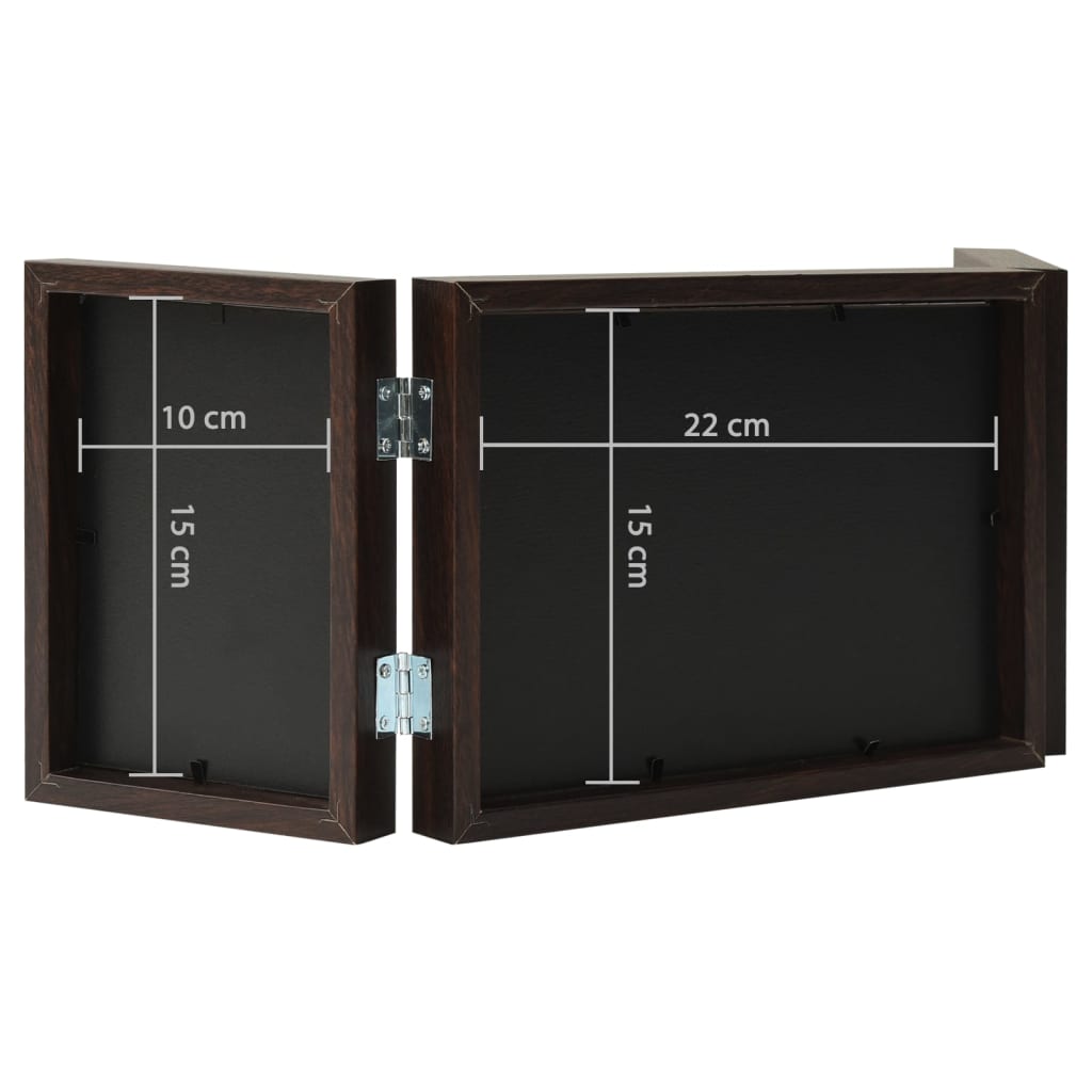 vidaXL Trefoldig fotorammekollage mørkebrun 22x15 cm+2x(10x15 cm)