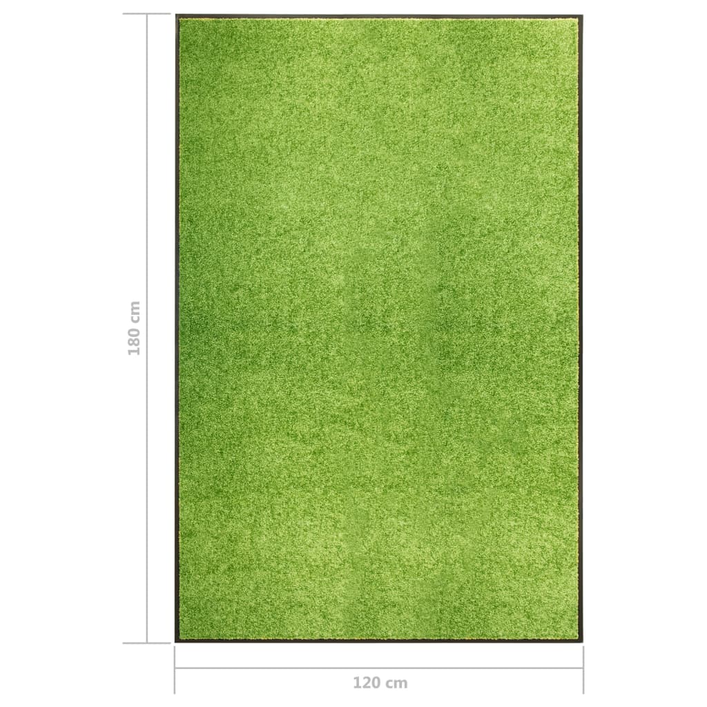 vidaXL Dørmatte vaskbar grønn 120x180 cm