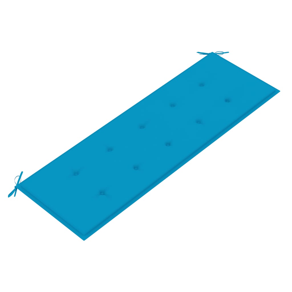 vidaXL Batavia benk med blå pute 150 cm heltre teak