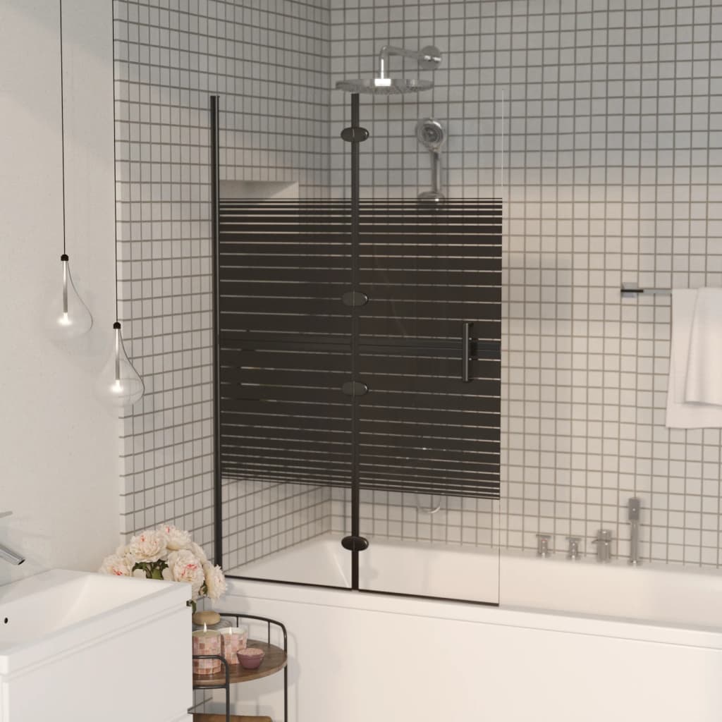 vidaXL Leddet dusjdør ESG 80x140 cm svart