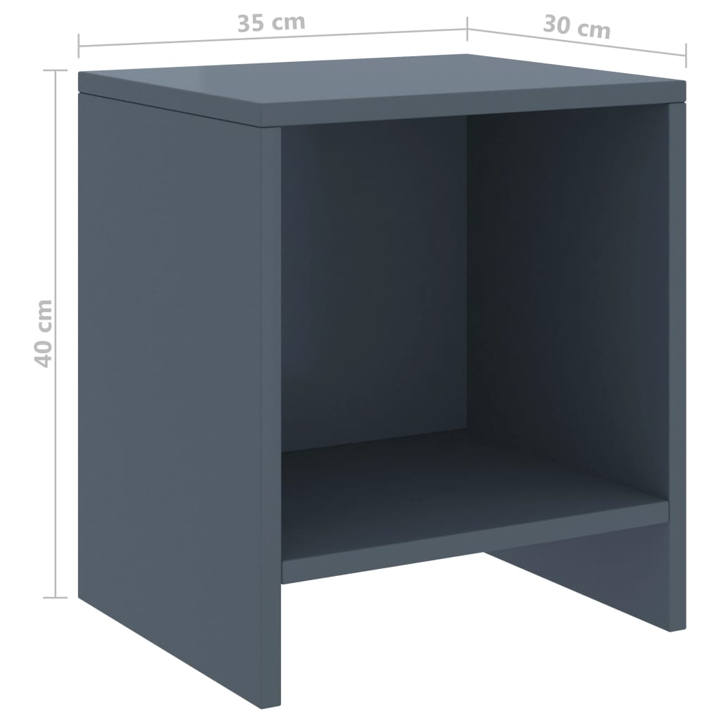 vidaXL Nattbord 2 stk lysegrå 35x30x40 cm heltre furu