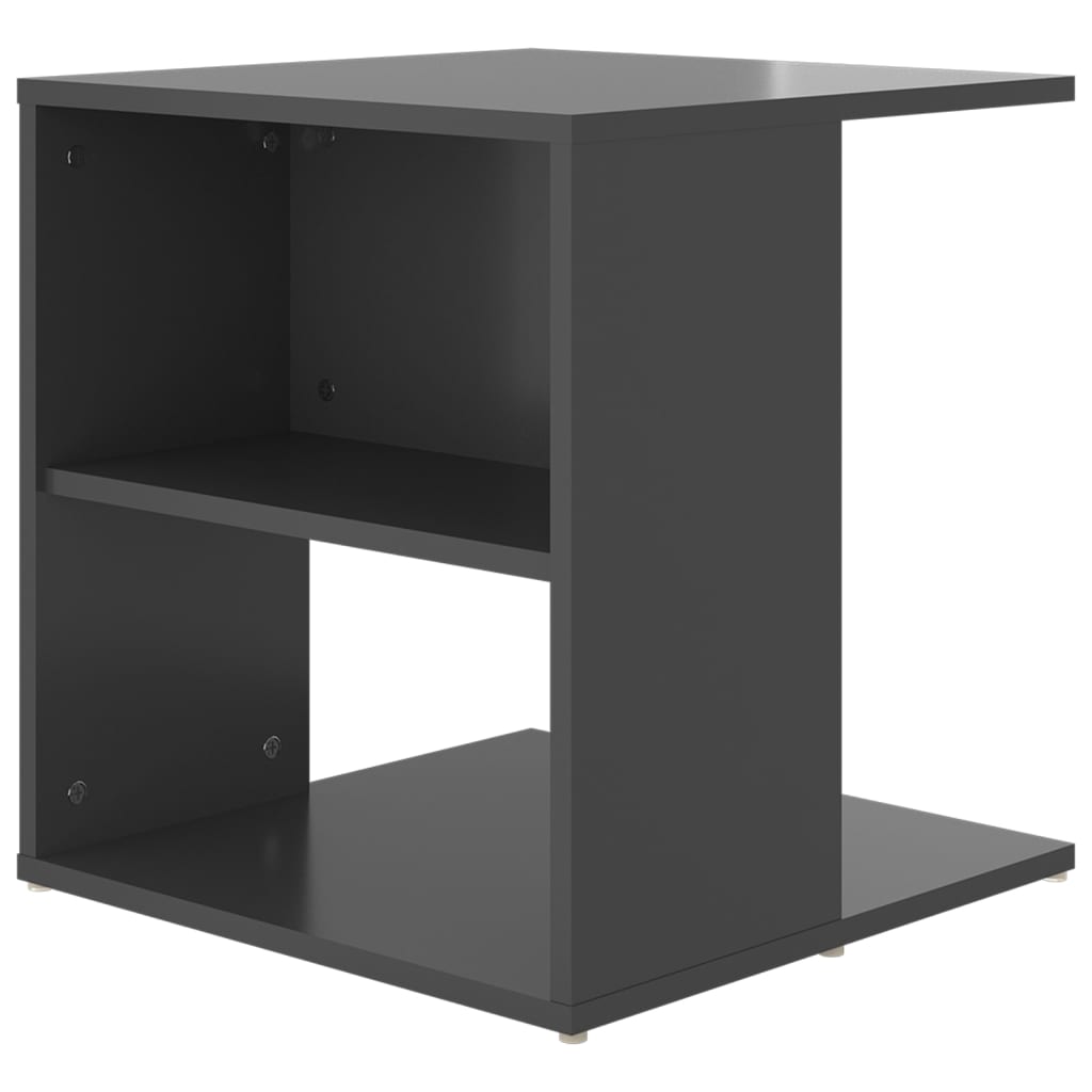 vidaXL Sidebord høyglans grå 45x45x48 cm sponplate