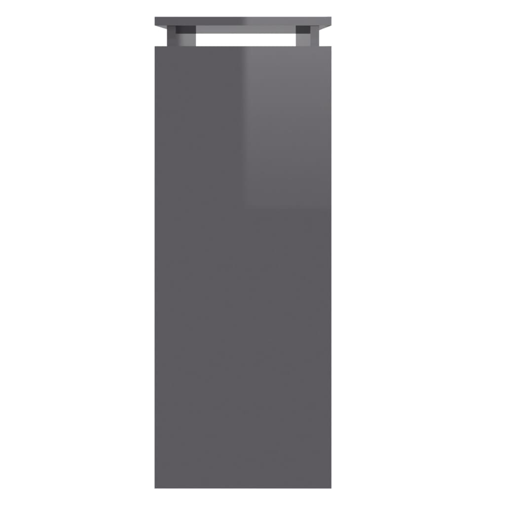 vidaXL Konsollbord høyglans grå 80x30x80 cm sponplate
