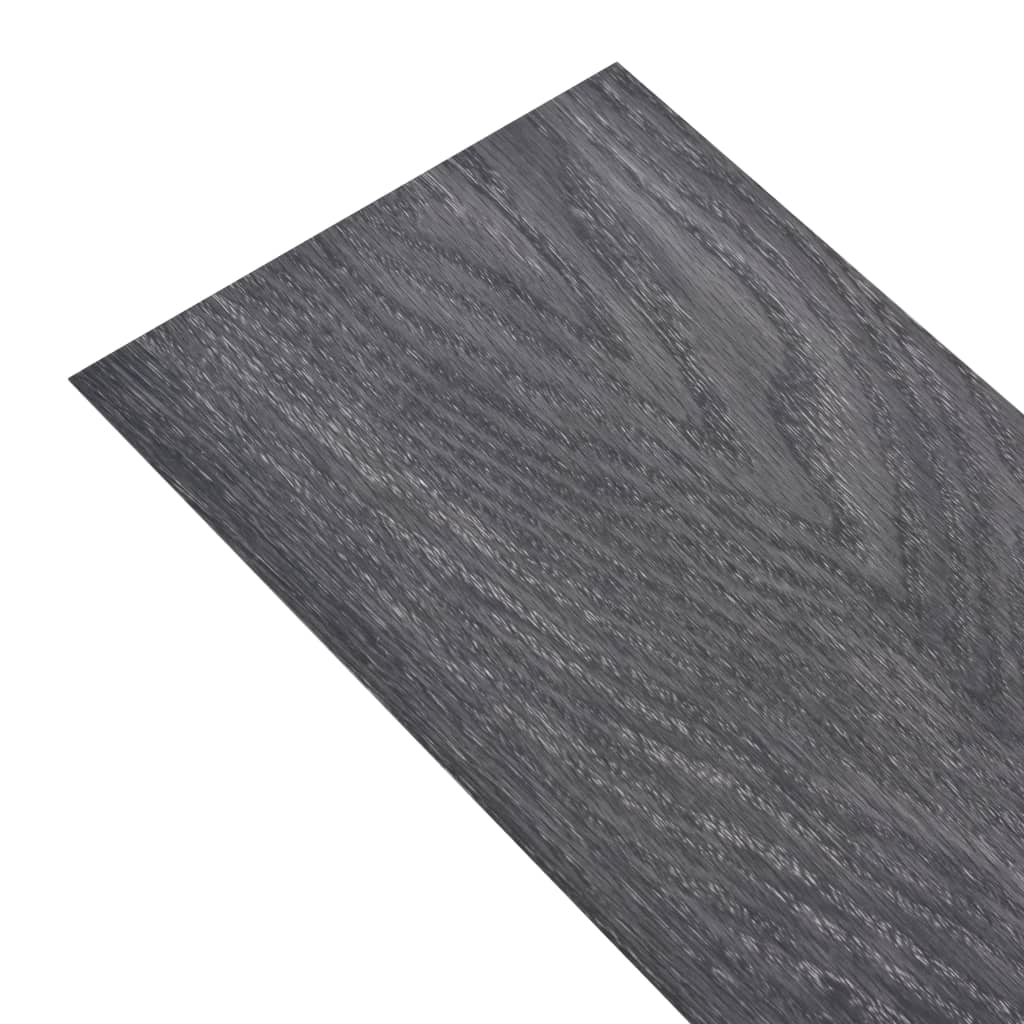 vidaXL Selvklebende PVC gulvplanker 2,51 m² 2 mm svart og hvit