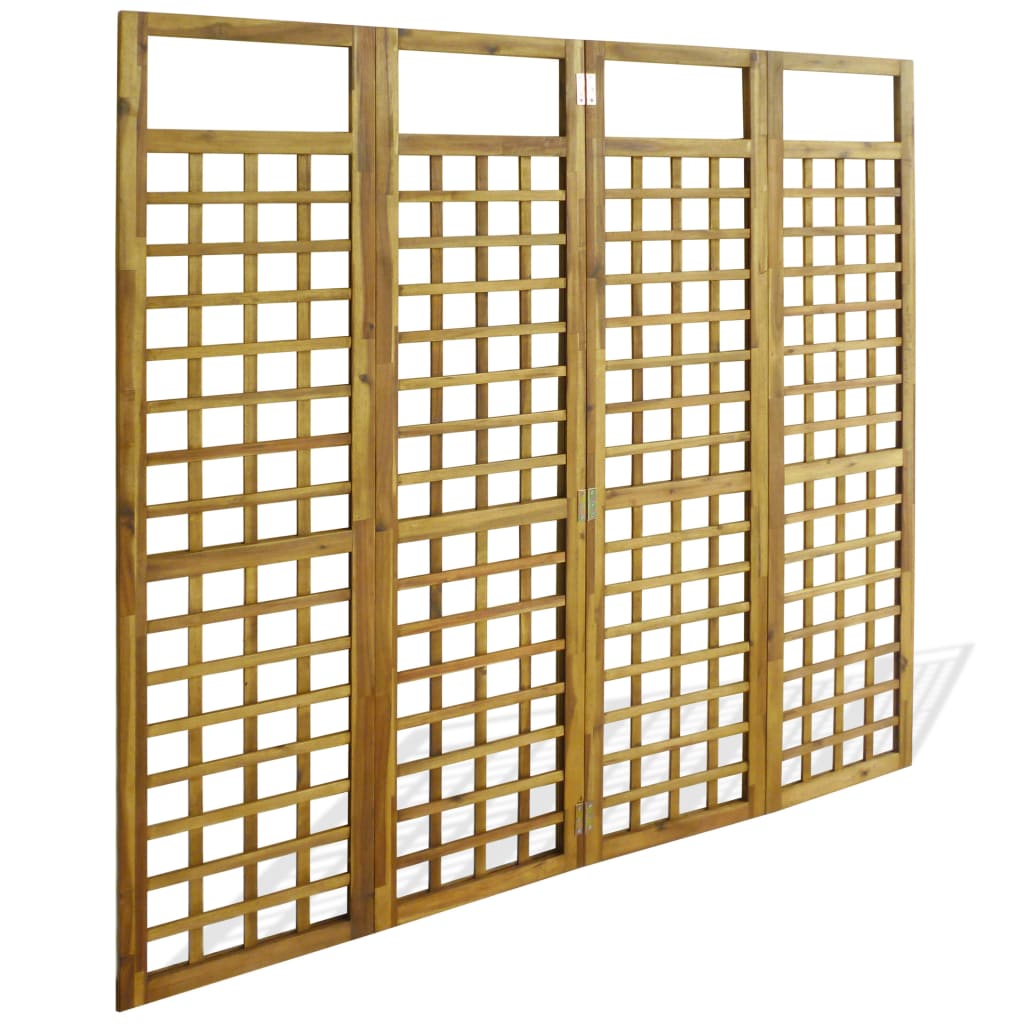 vidaXL 4-panels romdeler/ espalier akasie heltre 160x170 cm