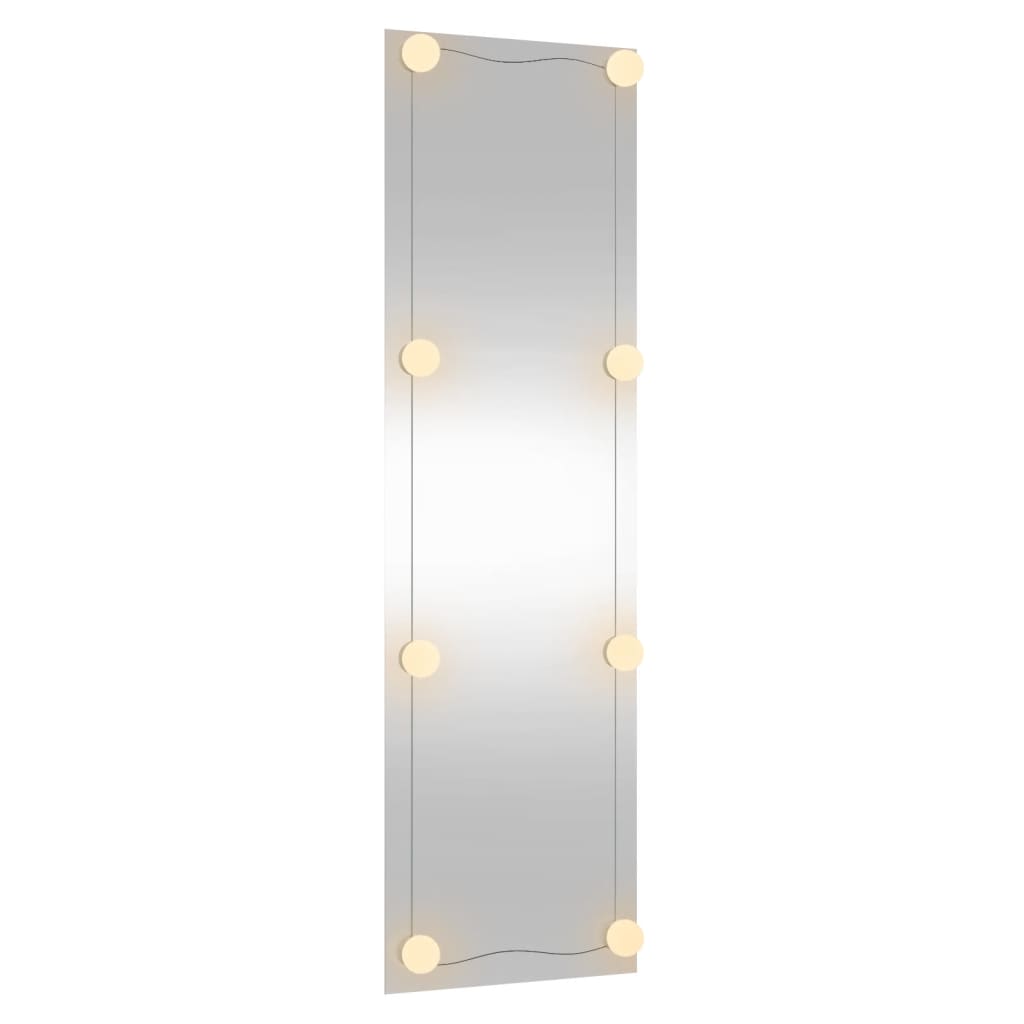 vidaXL Veggspeil med LED-lys 30x100 cm glass rektangel