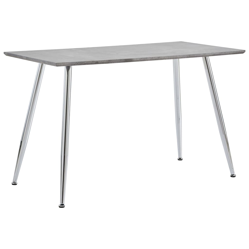 vidaXL Spisebord betong og sølv 120x60x74 cm MDF