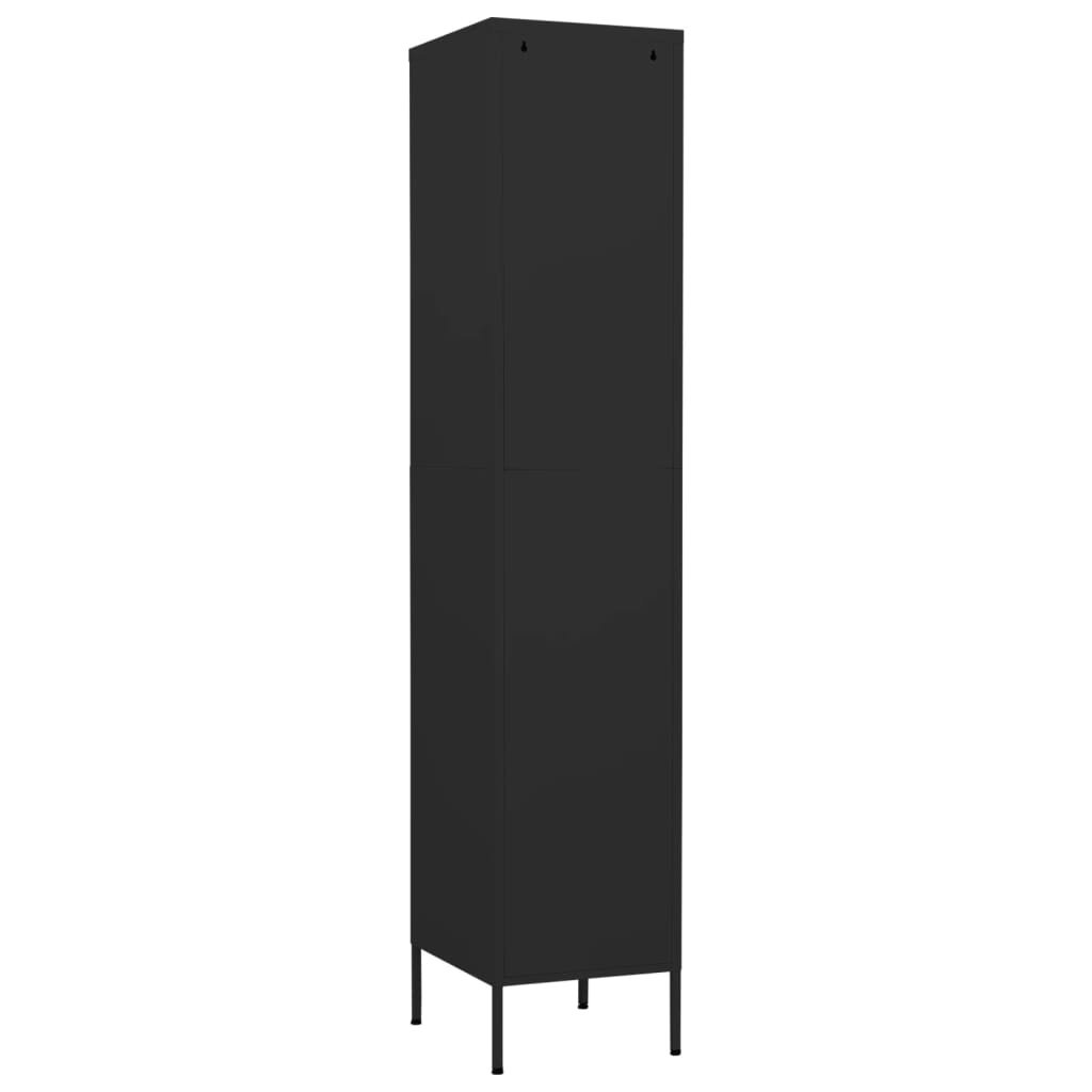 vidaXL Oppbevaringsskap svart 35x46x180 cm stål