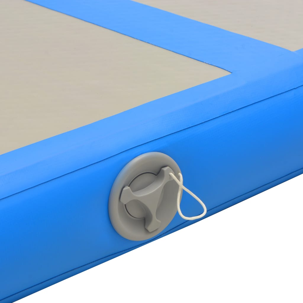 vidaXL Oppblåsbar gymnastikkmatte med pumpe 300x100x10 cm PVC blå