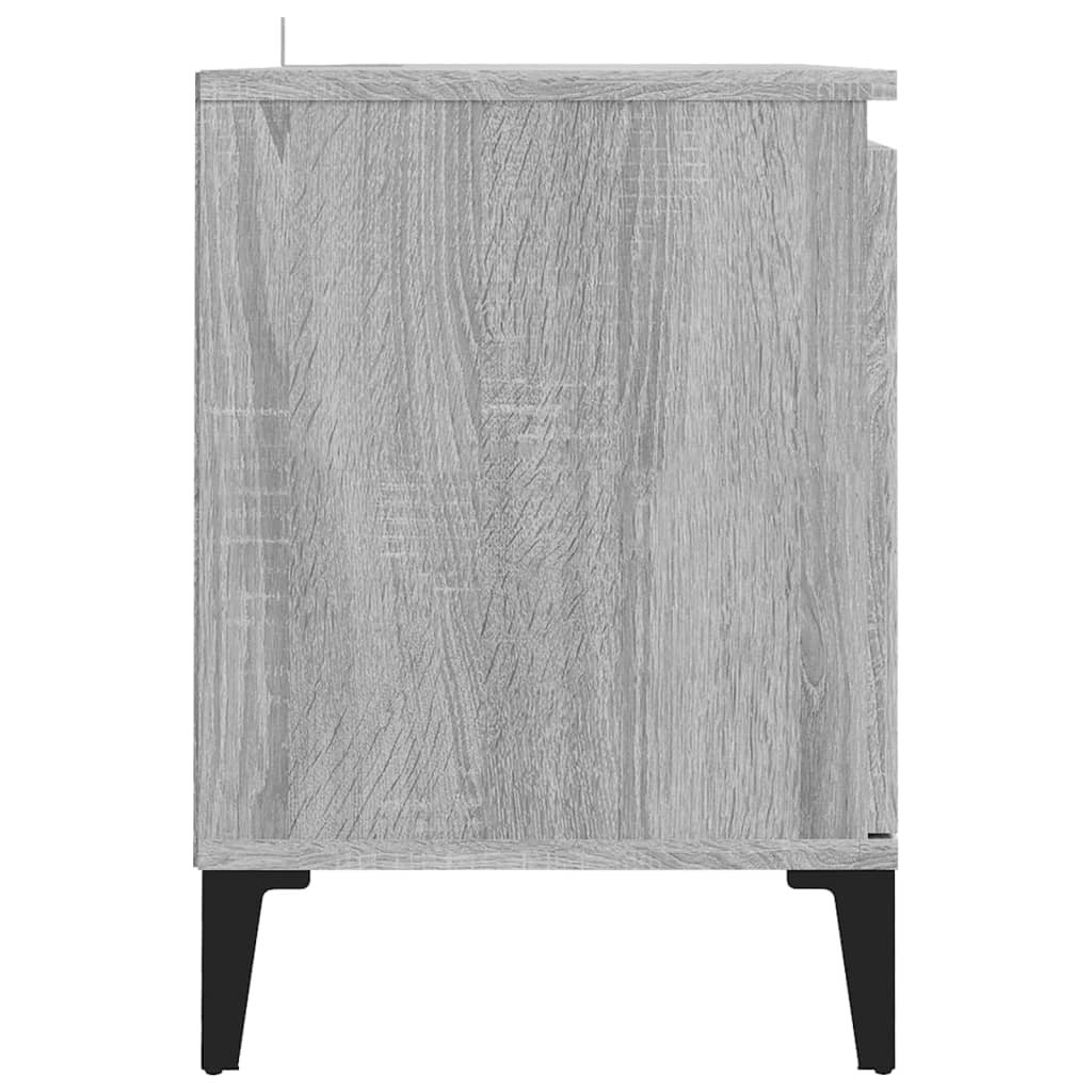 vidaXL TV-benk med metallben grå sonoma eik 103,5x35x50 cm