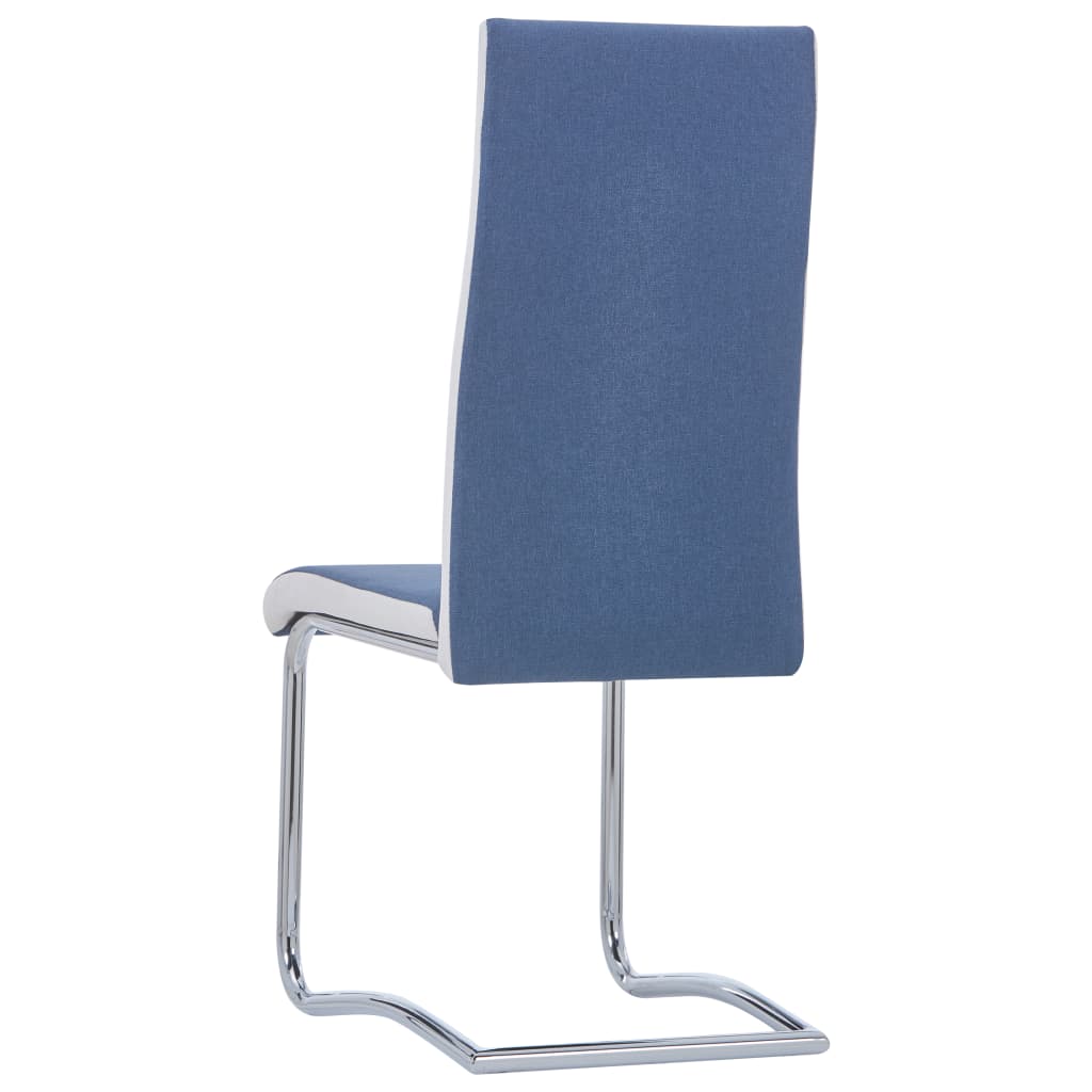 vidaXL Frittbærende spisestoler 2 stk blå stoff