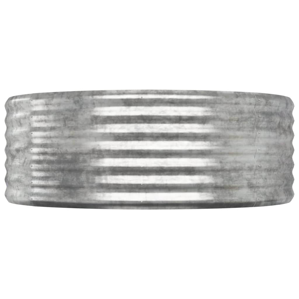 vidaXL Høybed pulverlakkert stål 322x100x36 cm sølv