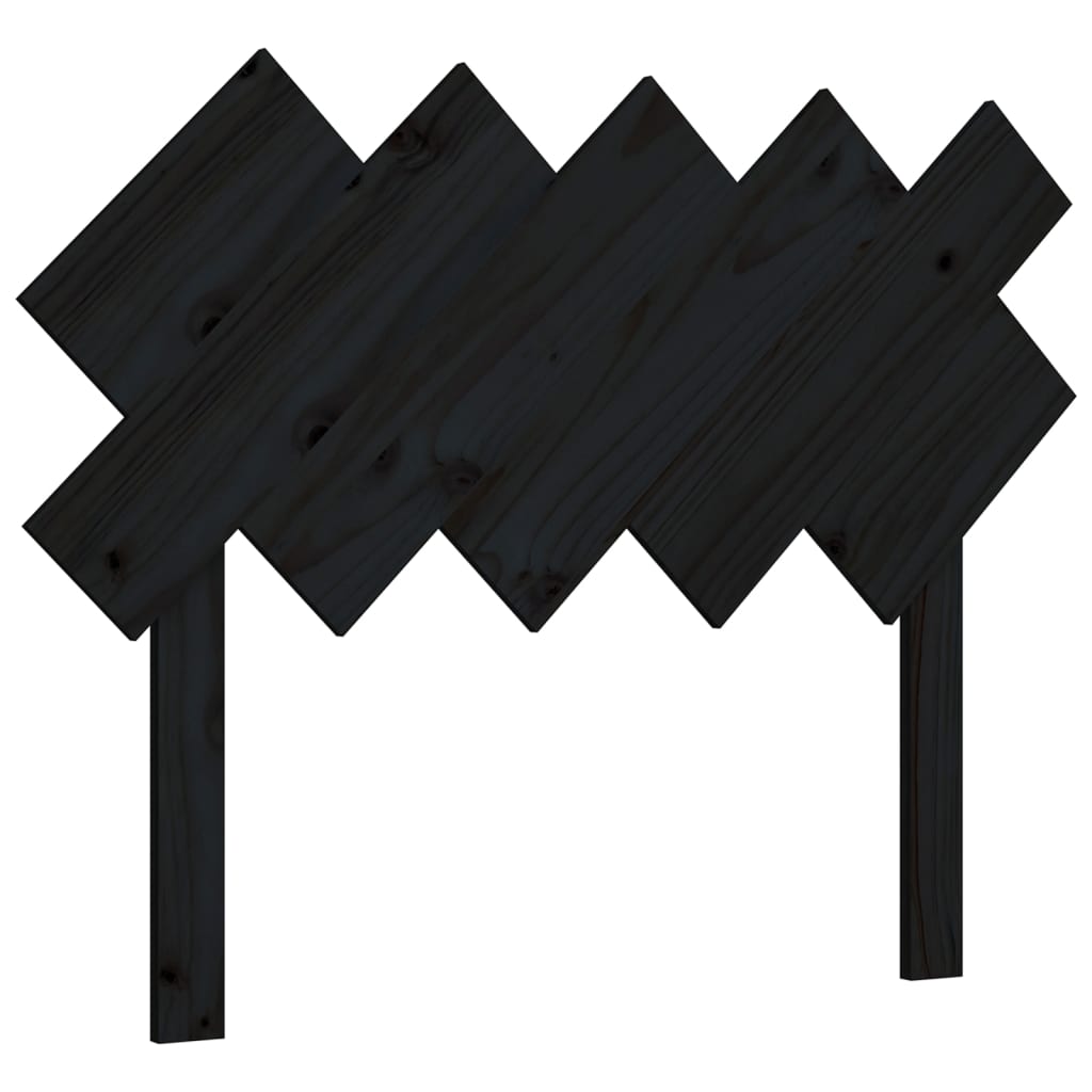 vidaXL Sengegavl svart 104 x 3 x 80,5 cm heltre furu