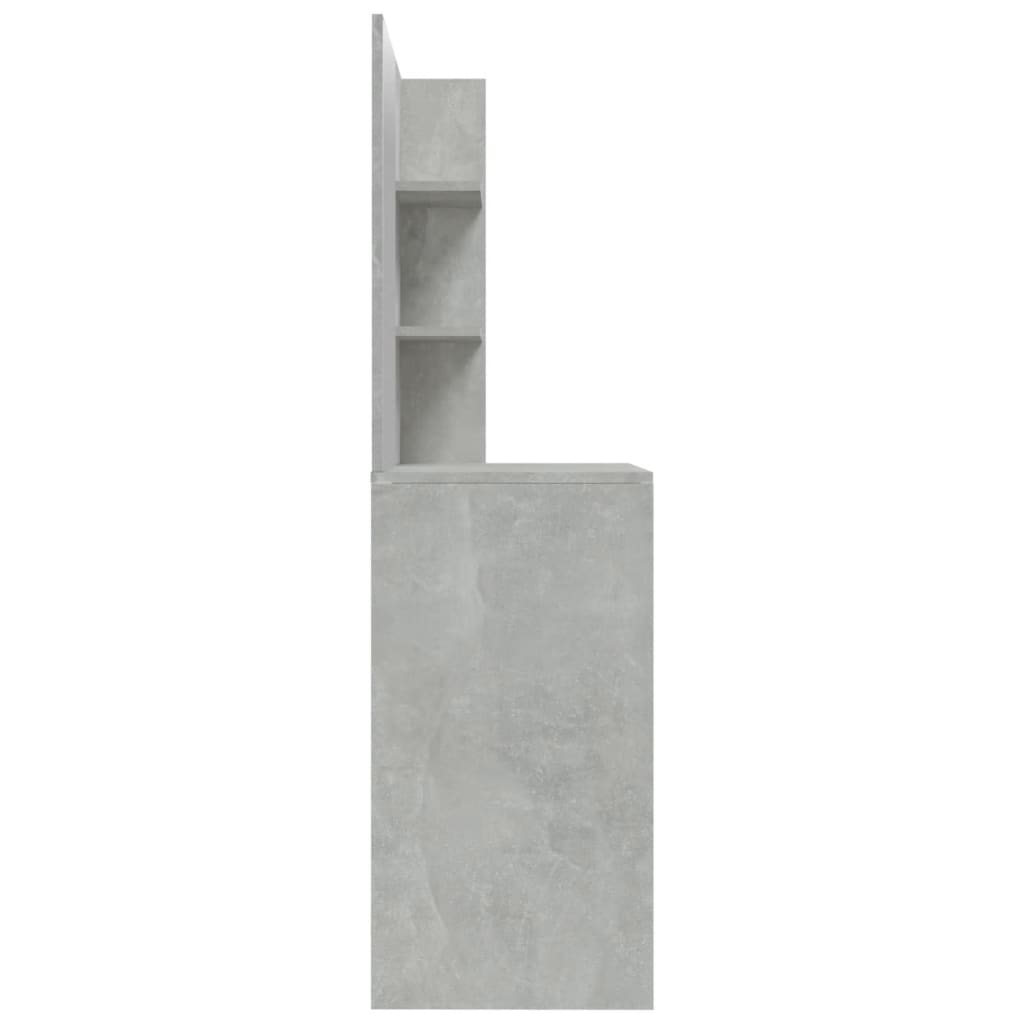 vidaXL Sminkebord med speil betonggrå MDF 74,5x40x141 cm