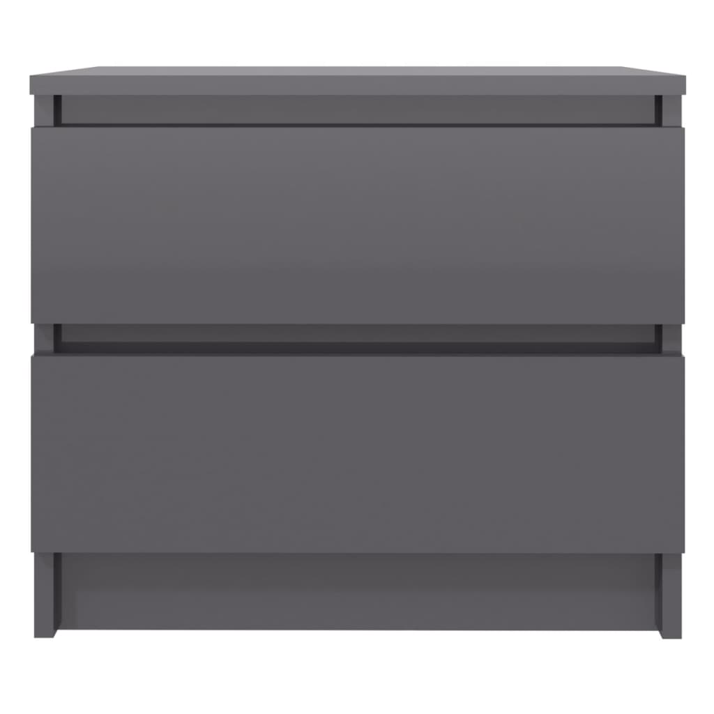 vidaXL Nattbord høyglans grå 50x39x43,5 cm sponplate