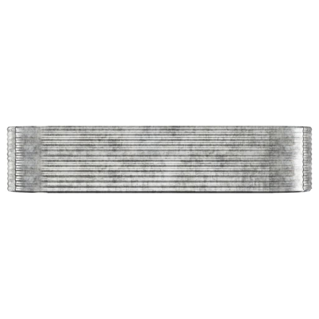 vidaXL Plantekasse pulverlakkert stål 322x100x68 cm sølv