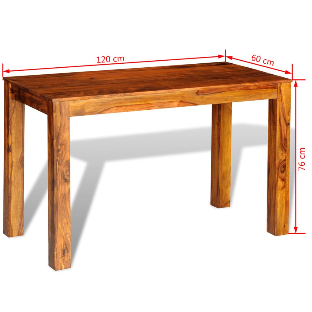 vidaXL Spisebord heltre indisk rosentre 120x60x76 cm