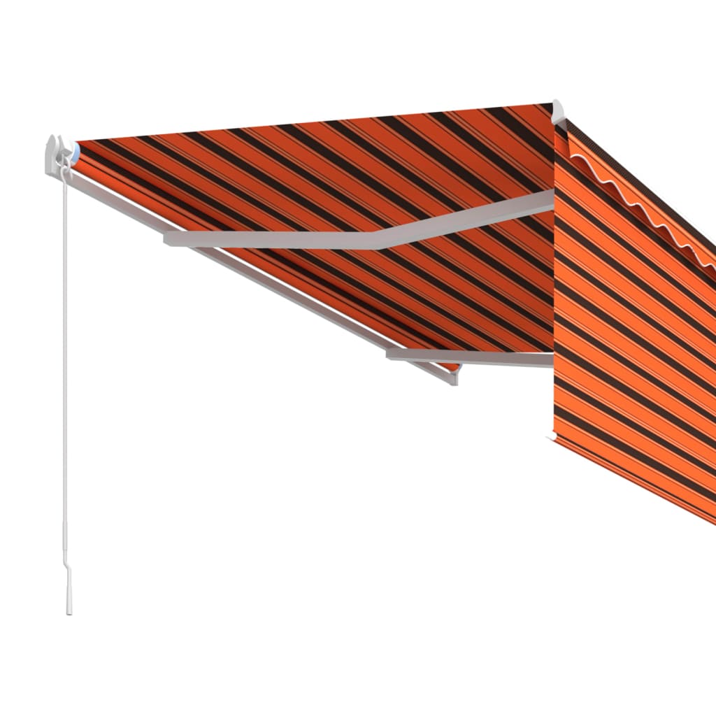 vidaXL Manuell uttrekkbar markise med stolper 3x2,5 m oransje brun