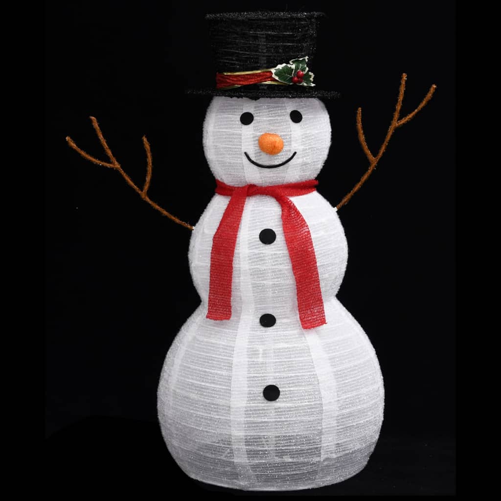 vidaXL Dekorativ snømannfigur med LED luksusstoff 90cm