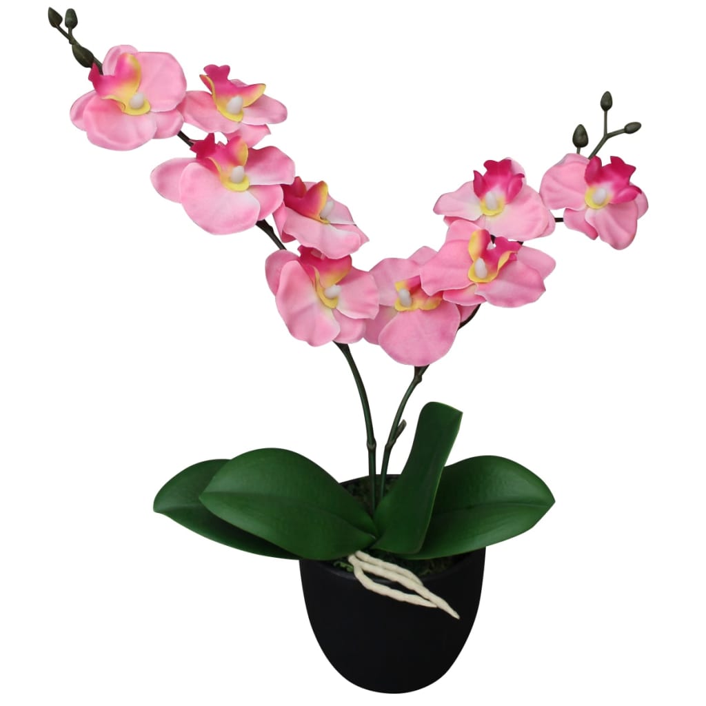 vidaXL Kunstig orkidè med potte 30 cm rosa