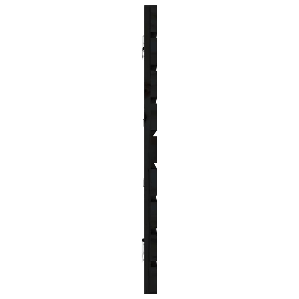 vidaXL Veggmontert sengegavl svart 206x3x63 cm heltre furu