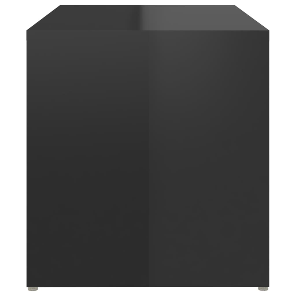 vidaXL Sidebord høyglans svart 59x36x38 cm sponplate