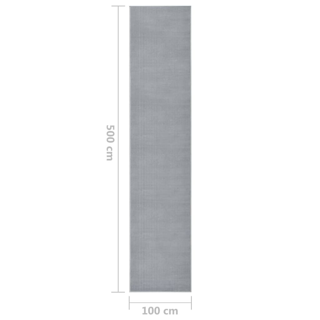 vidaXL Teppeløper BCF grå 100x500 cm