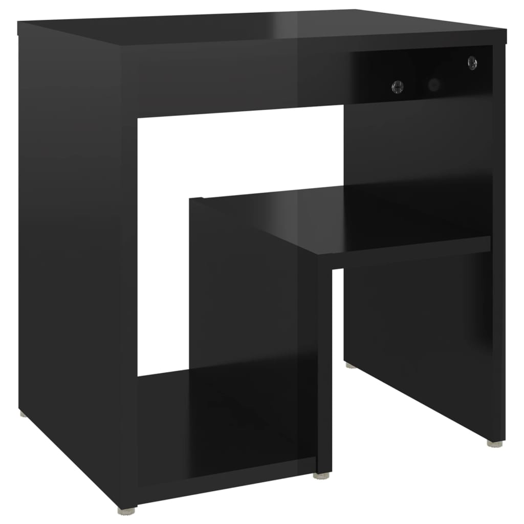 vidaXL Nattbord 2 stk høyglans svart 40x30x40 cm sponplate