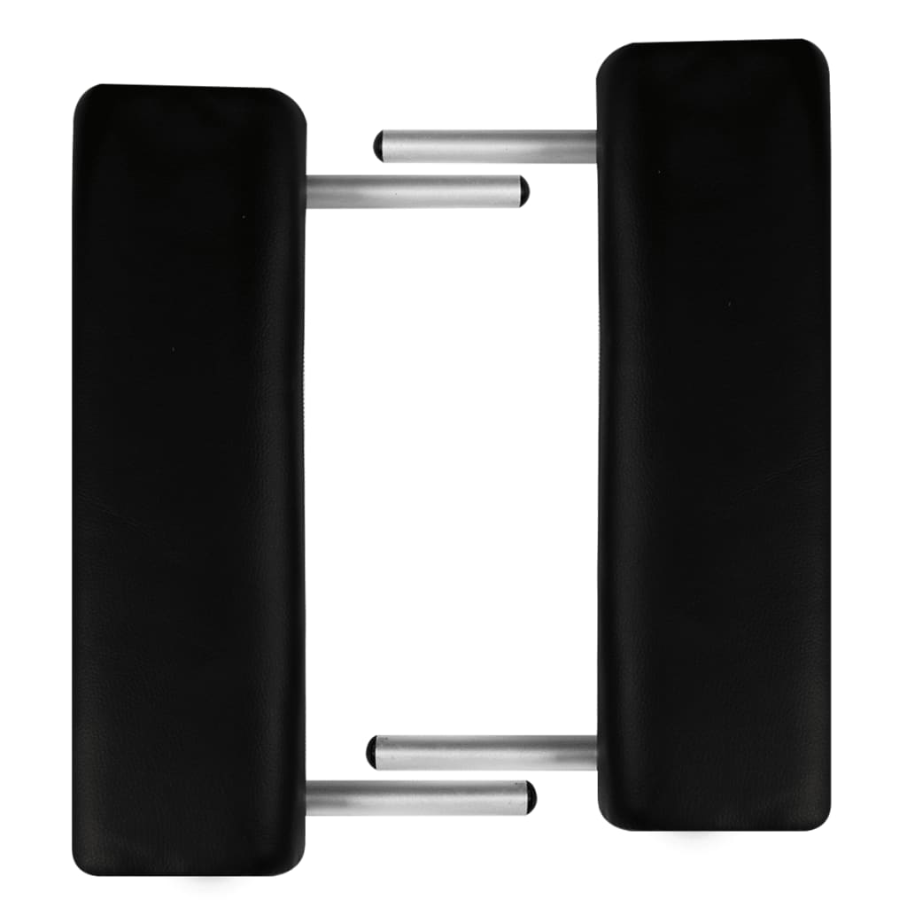 Sammenleggbart massasjebord 3 soner aluminiumsramme svart