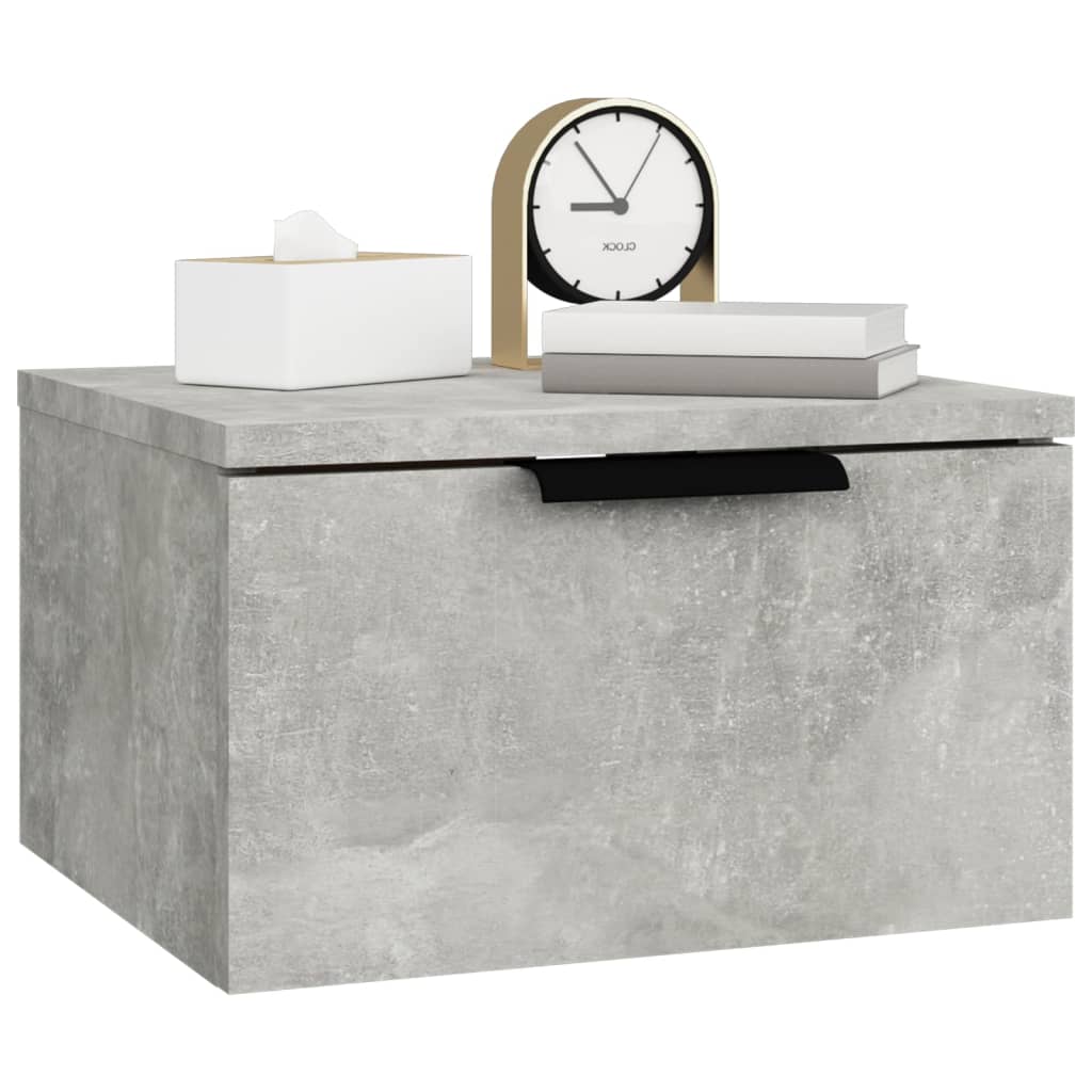 vidaXL Veggmontert nattbord betonggrå 34x30x20 cm