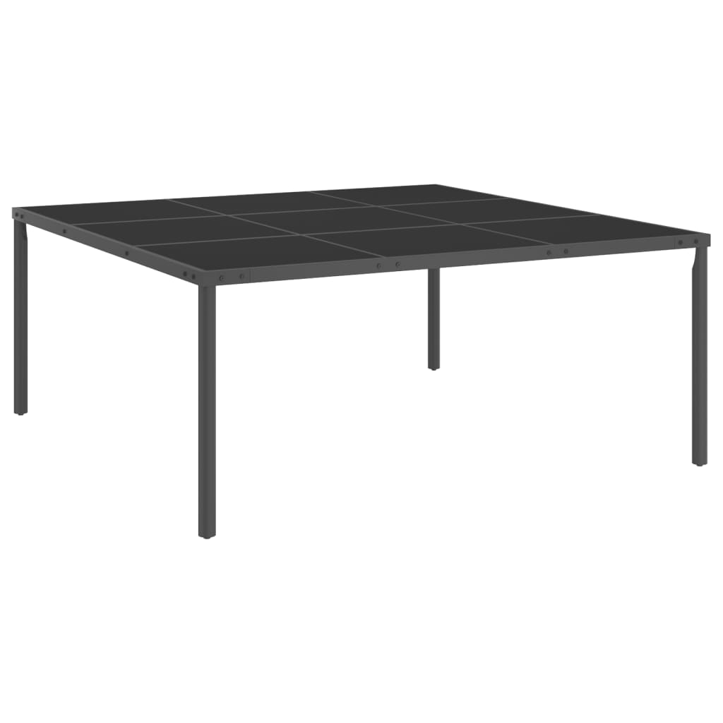 vidaXL Utendørs spisebord antrasitt 170x170x72 cm glass og stål