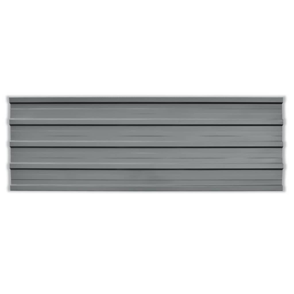 vidaXL Takplater 12 stk galvanisert stål grå