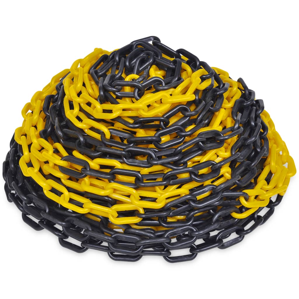 30m Plastikk varselkjede svart og gul