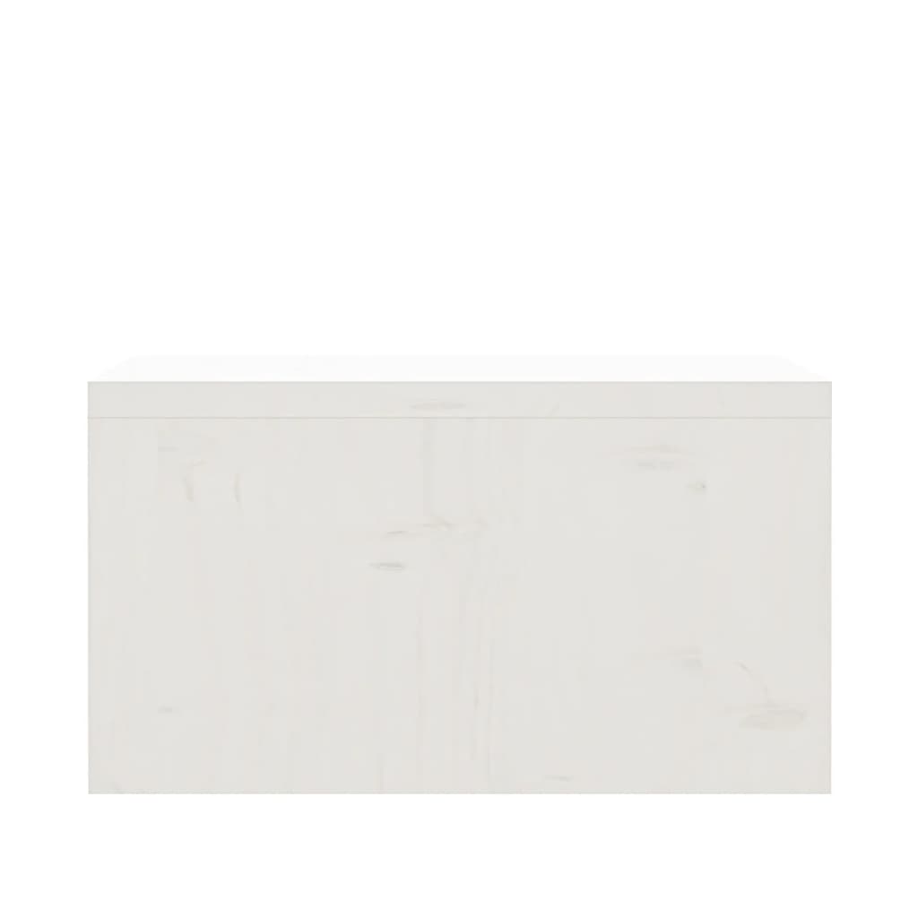 vidaXL Monitorstativ hvit 50x27x15 cm heltre furu