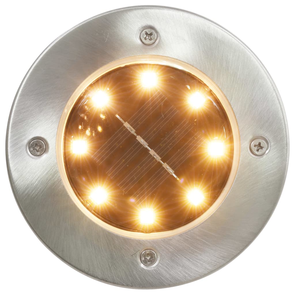 vidaXL Soldrevet bakkelys 8 stk LED-lys varmhvit