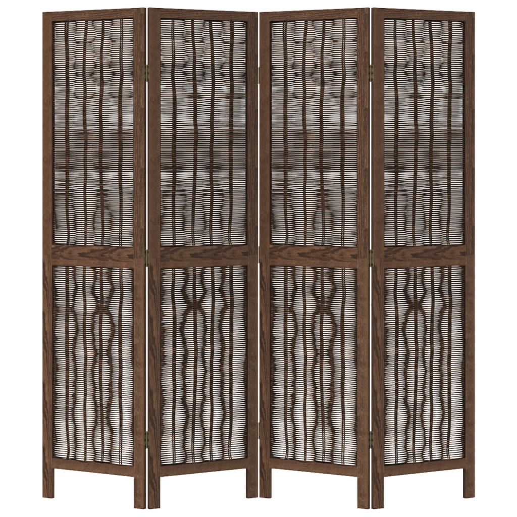 vidaXL Romdeler 4 paneler mørkebrun heltre keisertre