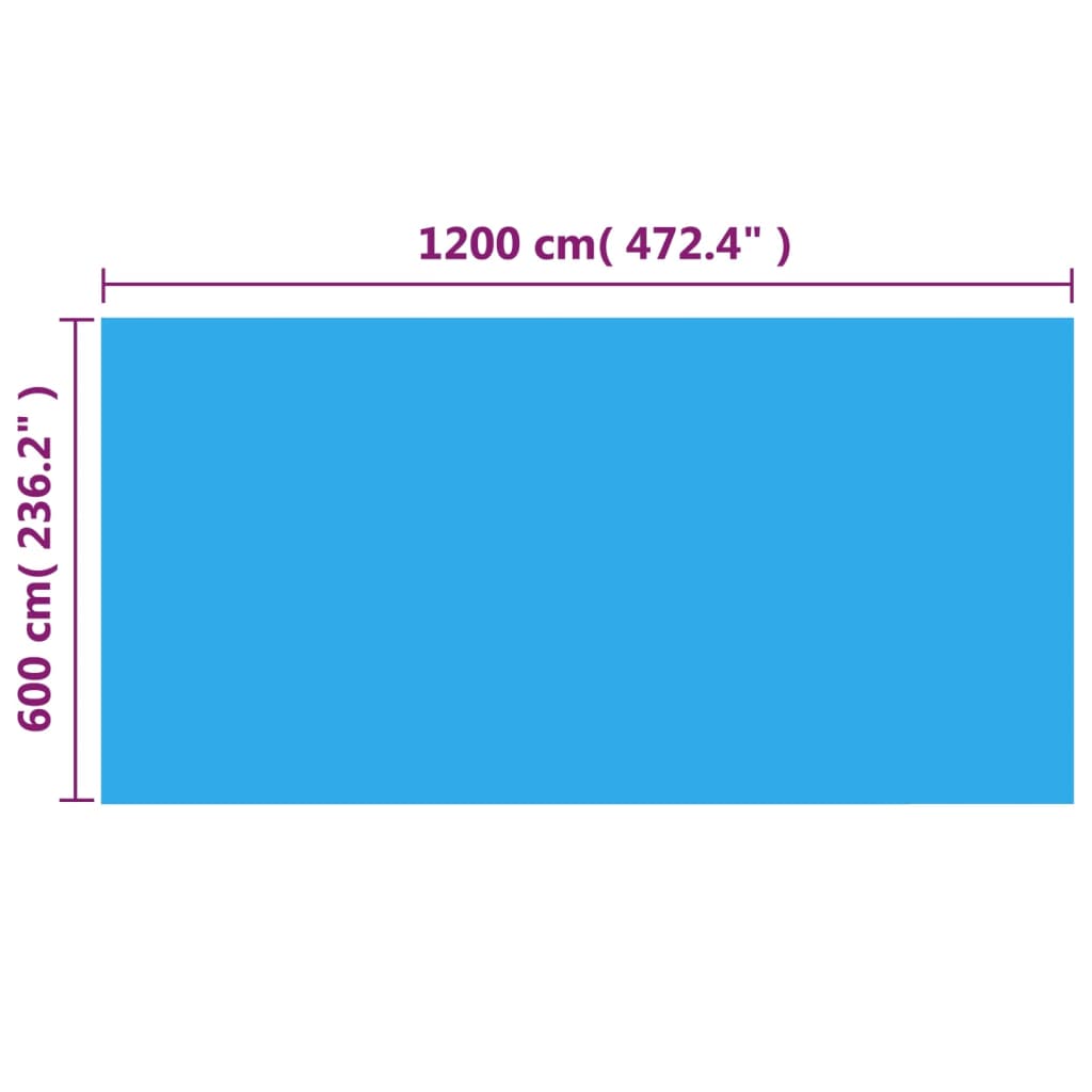vidaXL Bassengtrekk rektangulært 1200x600 cm PE blå